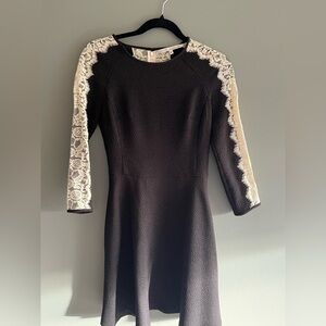 RACHEL Rachel Roy Black Dress with Cream Lace Sleeves